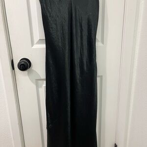 Aritzia Black Satin Dress
